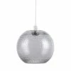 Coupon 😍 Paris prix Lampe Suspension en Verre "Saturne" 23cm Gris & Blanc 🎉