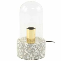 Remise 🧨 Paris prix Lampe à Poser avec Dôme "Curacao" 24cm Gris & Blanc ❤️