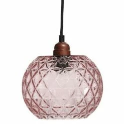 De gros ⌛ Paris prix Lampe Suspension en Verre "Corvus" 18cm Rose 🔥