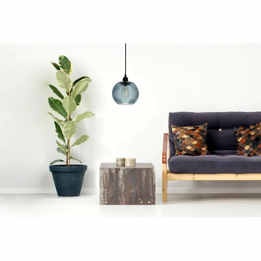 Vente flash 🛒 Paris prix Lampe Suspension en Verre "Proxima" 21cm Bleu 😉 2 Vente flash 🛒 Paris prix Lampe Suspension en Verre "Proxima" 21cm Bleu 😉 – Image 2