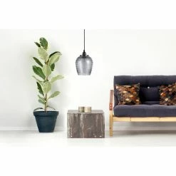 Le moins cher 🥰 Paris prix Lampe Suspension en Verre "Riva" 27cm Gris 😀 -Optonica Soldes 4063074223214 2