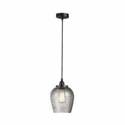 Le moins cher 🥰 Paris prix Lampe Suspension en Verre "Riva" 27cm Gris 😀 -Optonica Soldes 4063074223214 4