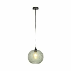 Le moins cher 🤩 Paris prix Lampe Suspension en Verre "Saturne" 23cm Vert ✔️ -Optonica Soldes 4063074223443 4