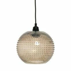 Acheter ⭐ Paris prix Lampe Suspension en Verre "Saturne" 23cm Marron 🔥