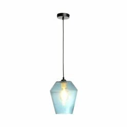Meilleur prix 🎉 Paris prix Lampe Suspension en Verre "Planta" 30cm Bleu 👍 -Optonica Soldes 4063074223696 4
