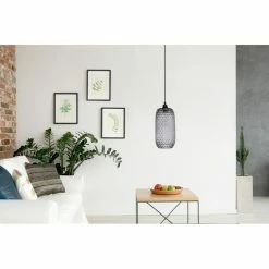 Grosses soldes 🥰 Paris prix Lampe Suspension en Verre "Irina" 34cm Gris 😍 -Optonica Soldes 4063074224112 2