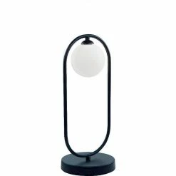 Bon marché ⌛ Homemania Lampe à poser Fancy - Noir - 17 x 17 x 43 cm ⌛