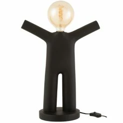 Le moins cher 🎉 Paris prix Lampe Bonhomme en Résine Noire 🧨