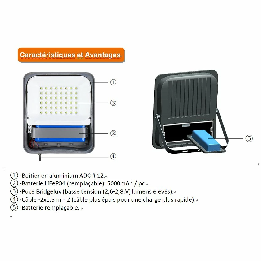 Le moins cher 😍 Digitech Projecteurs solaires LED Noir 60W étanche IP65 Blanc froid 6000k 😀 3 Le moins cher 😍 Digitech Projecteurs solaires LED Noir 60W étanche IP65 Blanc froid 6000k 😀 – Image 3
