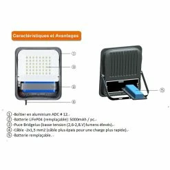 Top 10 ✔️ Digitech Projecteurs étanche solaires à LED 100W Blanc froid 6000k 🛒 -Optonica Soldes 5602015275760 4