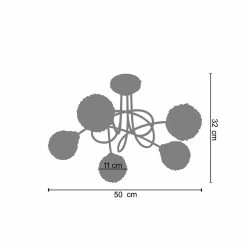 Remise ✔️ Tosel ACTUELLE - Lustre multi bras métal aluminium 👍 -Optonica Soldes 5603950209650 3