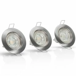 Vente flash â Spot led encastrables Jeu de 3 led spot ronds Ă78mm argent GU10 - 4000K Blanc neutre ASLO đ