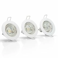 Nouveau đ Spot led encastrables Jeu de 3 led spot ronds Ă78mm blancs GU10 - 4000K Blanc neutre ASLO â