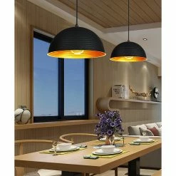 Coupon 🧨 Digitech Suspension rétro en métal Style industriel Diamètre : 40 cm Noir Doré 🎉 -Optonica Soldes 5609651075587 5