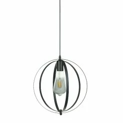 Meilleure vente ✨ Digitech Lampe Suspension Métal Anneaux Noir E27, Lustre Fer Créatif Rétro Industrielle 🎁