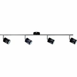 Vente flash âïž Paris prix Plafonnier Spot MĂ©tal 4 TĂȘtes "Ulrika" 76cm Noir â€ïž