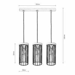 Meilleure affaire 🥰 Paris prix Lampe Suspension 3 Têtes "Gunnar" 135cm Gris 🔔 -Optonica Soldes 5903313990813 2