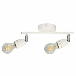 Grosses soldes 😀 Paris prix Plafonnier 2 Spots "Porcia" 30cm Blanc & Chrome 👍