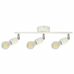 De gros 🤩 Paris prix Plafonnier 3 Spots "Porcia" 45cm Blanc & Chrome 🛒