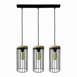 Meilleur prix 🤩 Paris prix Lampe Suspension 3 Têtes "Gunnar" 135cm Noir 🥰
