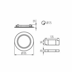 Nouveau ⭐ Kanlux Downlight LED 24W étanche IP44 rond ∅195mm Blanc - Blanc Naturel 4000K 🛒 -Optonica Soldes 5905339255105 3
