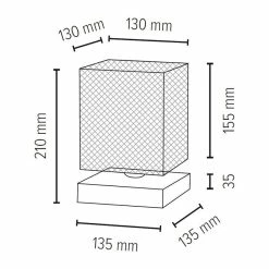Meilleure affaire 🥰 Paris prix Lampe à Poser Design "Cage" 21cm Chêne Huilé 🔥 -Optonica Soldes 5905840210396 2