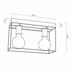 Offres 🛒 Paris prix Plafonnier Design 2 Têtes "Gretter" 55cm Chêne Huilé 🧨 -Optonica Soldes 5905840214806 2