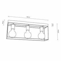 Grosses soldes ✨ Paris prix Plafonnier Design 3 Têtes "Gretter" 35cm Chêne Huilé 😉 -Optonica Soldes 5905840214813 2