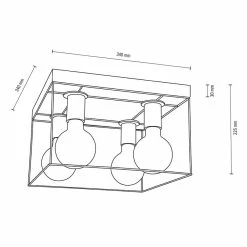 Le moins cher 🧨 Paris prix Plafonnier Design 4 Têtes "Gretter" 34cm Chêne Huilé 👍 -Optonica Soldes 5905840214820 2