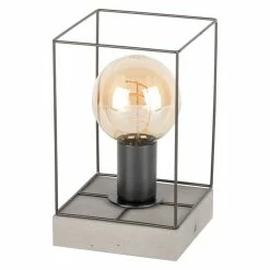 Promo 🧨 Paris prix Lampe à Poser Design "Gretter" 22cm Gris & Noir 🥰
