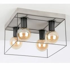 Les meilleures critiques de 🥰 Paris prix Plafonnier Design 4 Têtes "Gretter" 34cm Gris & Noir 🎁 -Optonica Soldes 5905840214929 3