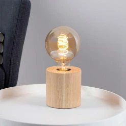 Grosses soldes 🔔 Paris prix Lampe à Poser Ronde "Trongo" 10cm Chêne Huilé 😉 -Optonica Soldes 5907500157775 3