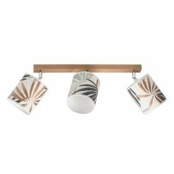 Grosses soldes 💯 Paris prix Plafonnier 3 Têtes Design "Hoja" 25cm Chêne Huilé ⌛