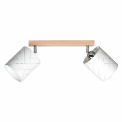 Coupon 🎉 Paris prix Plafonnier 2 Têtes Design "Punto" 37cm Chêne Huilé 🔥