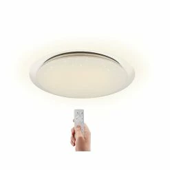 Les meilleures critiques de 😍 VELAMP STARRY: Plafonnier rond, LED 36W, 2600lm, Ø46cm. Changement de couleur et télécommande 🛒