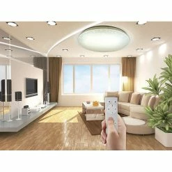 Les meilleures critiques de 😍 VELAMP STARRY: Plafonnier rond, LED 36W, 2600lm, Ø46cm. Changement de couleur et télécommande 🛒 -Optonica Soldes 8003910106536 5