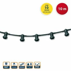 Tout neuf 😉 VELAMP PARTY LIGHT: Guirlande lumineuse IP44 extensible 10m, 10 x E27, H05RN-F2x1mm2, vert foncé 💯