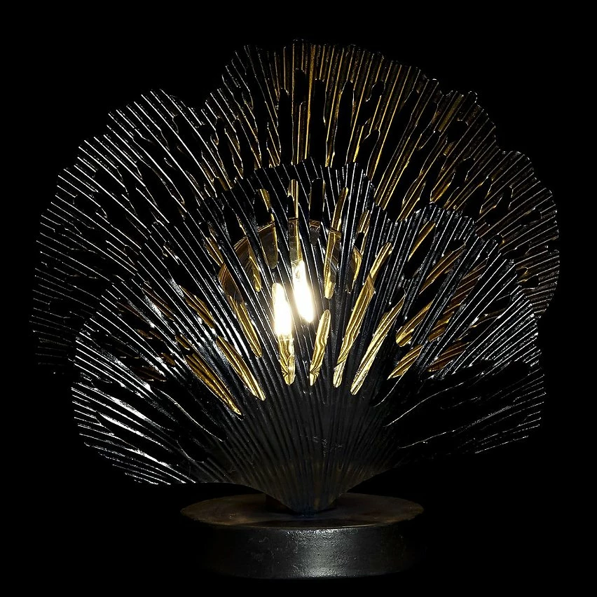 Le moins cher đ Item Lampe de table feuilles ginkgo or 30 cm â 2 Le moins cher đ Item Lampe de table feuilles ginkgo or 30 cm â â Image 2