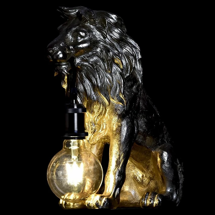 De gros ✨ Item Lampe à poser lion doré 35.5 cm 🎁 2 De gros ✨ Item Lampe à poser lion doré 35.5 cm 🎁 – Image 2