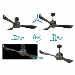 Offres 🛒 Klassfan Ventilateur de plafond Réversible Thermostat Wifi Moteur à courant continu Toits en pente Télécommande Scénarios Adaptateur 2/3 Lames ✨ -Optonica Soldes 8435525600725 4