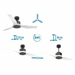 De gros 😀 Klassfan Ventilateur de plafond Réversible Thermostat Wifi Moteur à courant continu Toits en pente Télécommande Scénarios Adaptateur 2/3 Lames ⭐ -Optonica Soldes 8435525600787 4