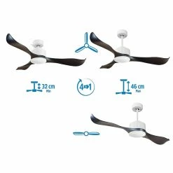 Vente flash 💯 Klassfan Ventilateur de plafond Réversible Thermostat Wifi Moteur à courant continu Toits en pente Télécommande Scénarios Adaptateur 2/3 Lames 💯 -Optonica Soldes 8435525600923 5