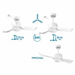 Nouveau 🔥 Klassfan Ventilateur de plafond Contrôle Réversible Lumière Thermostat Dimmable Wifi Moteur à courant continu Toits en pente Télécommande Scéna 😍 -Optonica Soldes 8435525601401 5