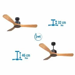 Meilleure vente 😀 Klassfan Ventilateur de plafond Réversible Thermostat Wifi Moteur à courant continu Toits en pente Télécommande Scénarios Hypersilence Mémoire 🤩 -Optonica Soldes 8435525603603 4