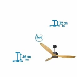 Acheter 🔥 Klassfan Ventilateur de plafond Réversible Thermostat Wifi Moteur à courant continu Toits en pente Télécommande Scénarios Hypersilence Mémoire ✔️ -Optonica Soldes 8435525603658 4