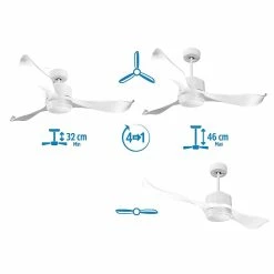 Le moins cher 💯 Klassfan Ventilateur de plafond Réversible Lumière Thermostat Dimmable Wifi Moteur à courant continu Toits en pente Télécommande Scénarios Lumi 🧨 -Optonica Soldes 8435525604709 3