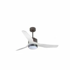 Grosses soldes 🎁 Klassfan Ventilateur de plafond Réversible Lumière Thermostat Dimmable Wifi Moteur à courant continu Toits en pente Télécommande Scénarios Lumi 🥰