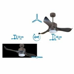 Bon marché 🤩 Klassfan Ventilateur de plafond Réversible Lumière Thermostat Dimmable Wifi Moteur à courant continu Toits en pente Télécommande Scénarios Lumi 🎁 -Optonica Soldes 8435525607519 5