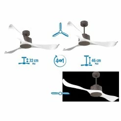 Sortie 🎁 Klassfan Ventilateur de plafond Réversible Thermostat Wifi Moteur à courant continu Toits en pente Télécommande Scénarios Adaptateur 2/3 Lames ⌛ -Optonica Soldes 8435525607526 3