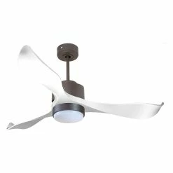 Promo 😉 Klassfan Ventilateur de plafond Réversible Lumière Thermostat Dimmable Wifi Moteur à courant continu Toits en pente Télécommande Scénarios Lumi ✨